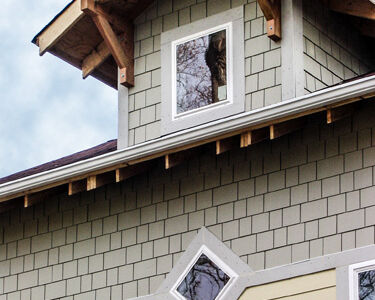 A dormer window over the new central stairway brings light into the heart of both upper floors. Dormer window close-up
