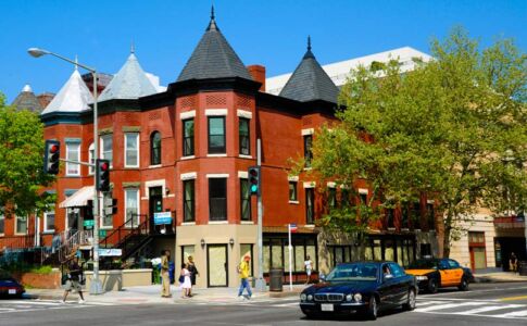 I lead the design team on this extensive renovation of a 110+ year old mixed-use building in DC's Greater U Street Historic District. The long facade fronts onto the busy U Street thoroughfare, while the side street is primarily residential. Renovated building exterior