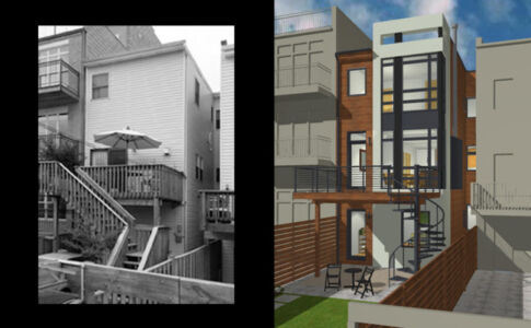 A renovation only as deep as the exterior wall manages to completely transform a plain vanilla developer rowhouse -- squat, uninspired, and with too few windows -- into a soaring facade that floods the interior with natural light. Modernist Makeover: Before and After