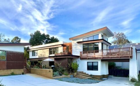 This custom home takes advantage of the generous amounts of solar energy we are privileged to enjoy here on the Central Coast. In addition to generating electricity from the 5.6kW rooftop solar array, the house incorporates the timeless principles of passive solar design -- a method of heating and cooling that predates modern technology by centuries. Photo of modern home and ADU