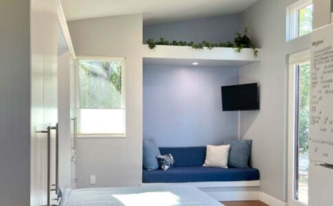 Generous glazing creates a welcoming, light-filled space. Photo of ADU Accessory Dwelling Unit interior